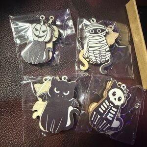 Halloween Cat and  Wooden earrings